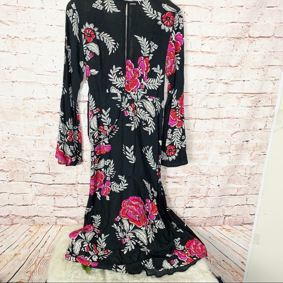 Billabong Floral Whisper Floral Print Midi Dress Size Small - Picture 5 of 7